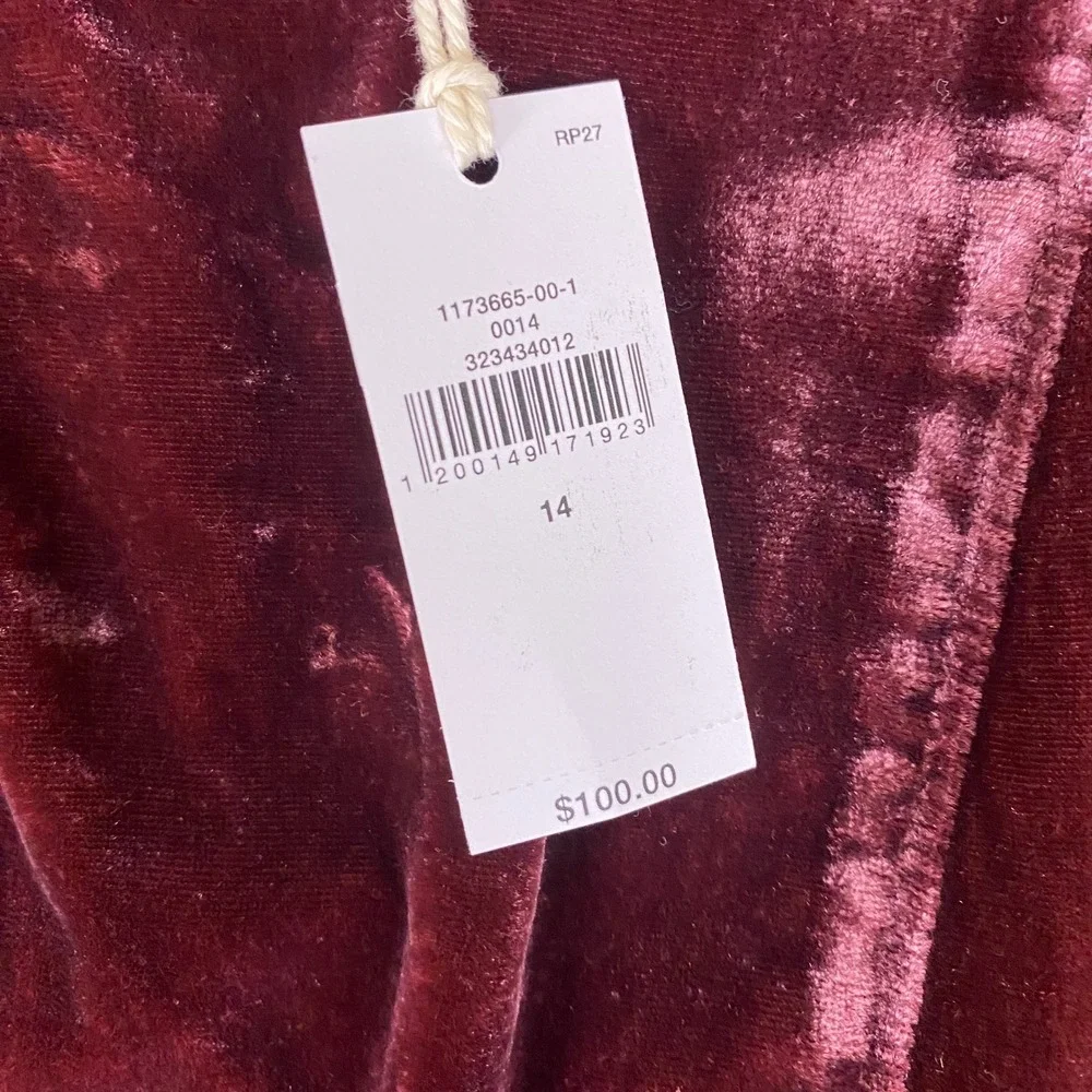 Banana Republic Velvet Mini Skirt Women's Size 14 Burgundy Red Fit Flare New NWT